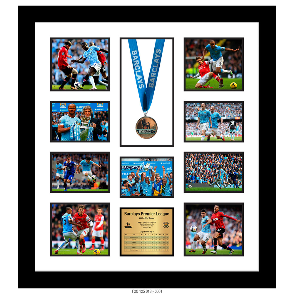 MANCHESTER CITY - 2013/2014 PREMIER LEAGUE CHAMPIONS [MEDAL & PHOTO COMPILATION]