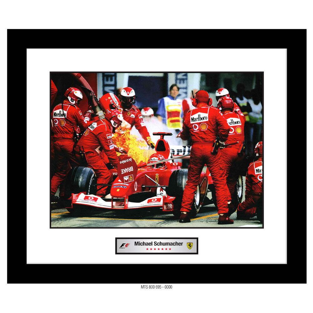 MICHAEL SCHUMACHER - FERRARI ON FIRE [FRAMED PHOTOGRAPH]