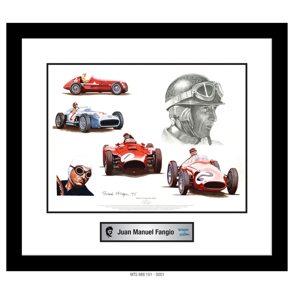 JUAN MANUEL FANGIO - FRAMED ART PRINT