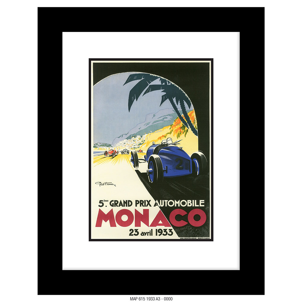 A3 VINTAGE MONACO ART PRINT [1933] – MONACO 1933