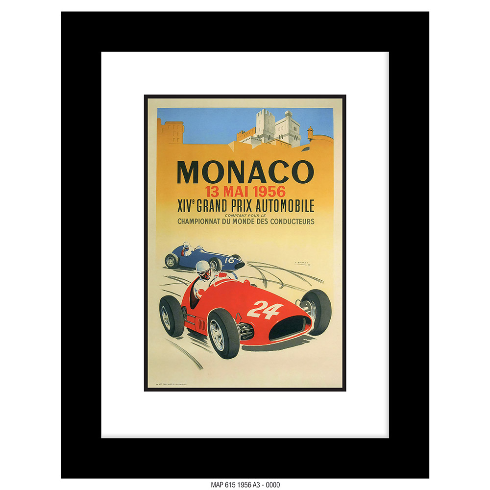 A3 VINTAGE MONACO ART PRINT [1956] – MONACO 1956